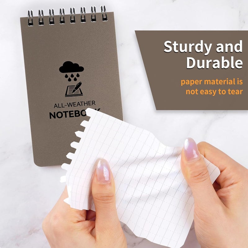 Coidea 3 Pack Waterproof Notebook, 3 x 5 Pocket Notepad, All Weather Small Pocket Notebook Paper, Mini Spiral Notepad Police Notepad 100 Lined Pages for Outdoor Office - Image 5